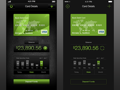 iOS6 to iOS7 app dark ui ios mobile ui mobile wallet money app ui wallet app