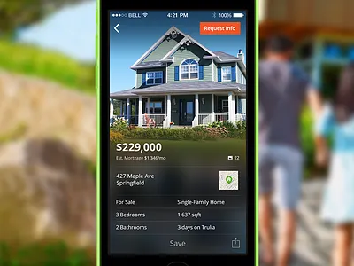 Trulia for iOS7 clean data flat ios ios7 maps mortgage real estate simple ui