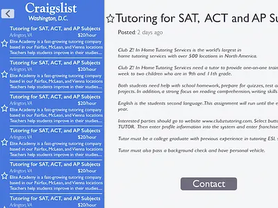 Craigslist Redesign for iPad - Post app craigslist interface ipad mobile redesign ui ux