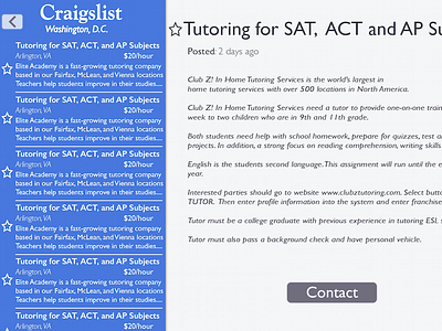 Craigslist Redesign for iPad - Post app craigslist interface ipad mobile redesign ui ux