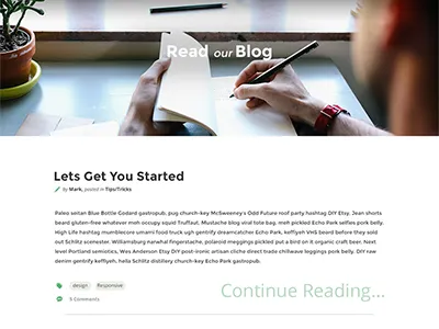 Blog Design articles blog clean design page