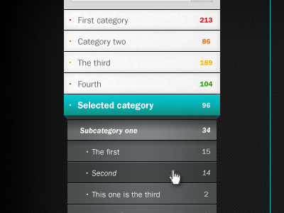 Menu dynamic list menu modular nav navigation tab ui vertical web website website menu