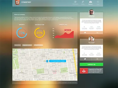 Freebie - PSD - About us & Metrics - Freebie about blur freebie kit map member opacity psd stat ui ux