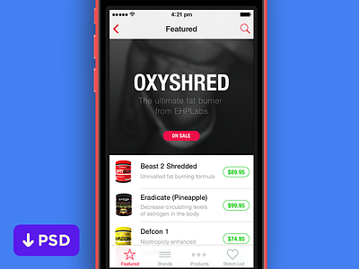 Featured Screen download featured free ios 7 psd template ui