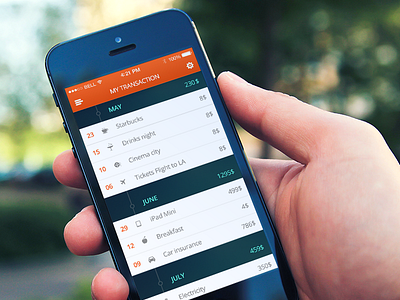 Monthly Expenses app app expenses ios7 money app redigma smartphone ui ux