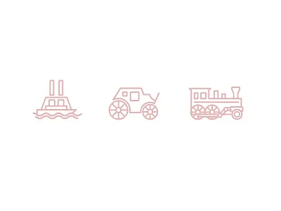 Old School Travel icons illustration ios ui
