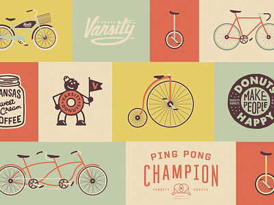 Varsity Donuts Wall bike coffee cream donuts happy kansas pedal ping pong shop sweet wheel