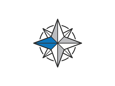Elliot West Inc Mark branding compass directional elliot west logo side plot creative west