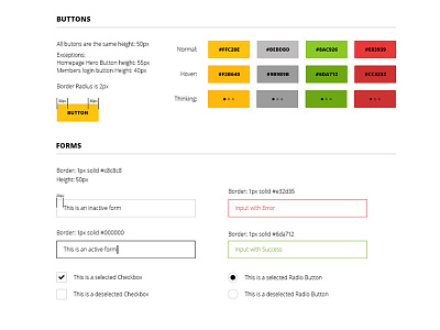Yard Club Style Guide guide style ui