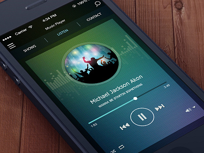 Music Player artist creative design interface master creationz music player radio song ui
