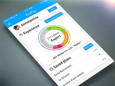 Profile Page app chart design diagram flat ios ios7 iphone mobile