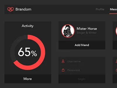 Small ui-kit app flat free kit login profile psd ui