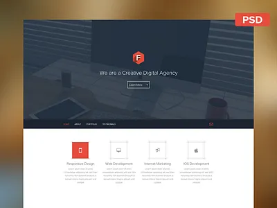Flatstyle Web Layout Free PSD agileinfoways flat design free icon design logo design ui uiux web layout
