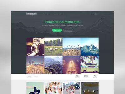 Ui Network Photo 16:00 alvaro flat green interface landing network photo spain ui ux web