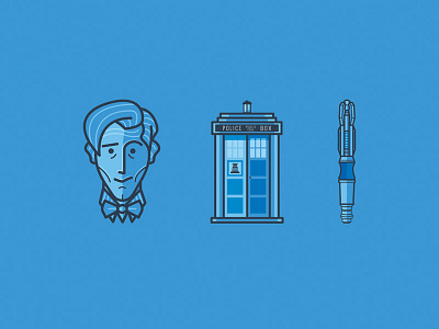 Doctor Who? cartoon design doctor who dr. who flat flat design iconography icons illustration nerd space time
