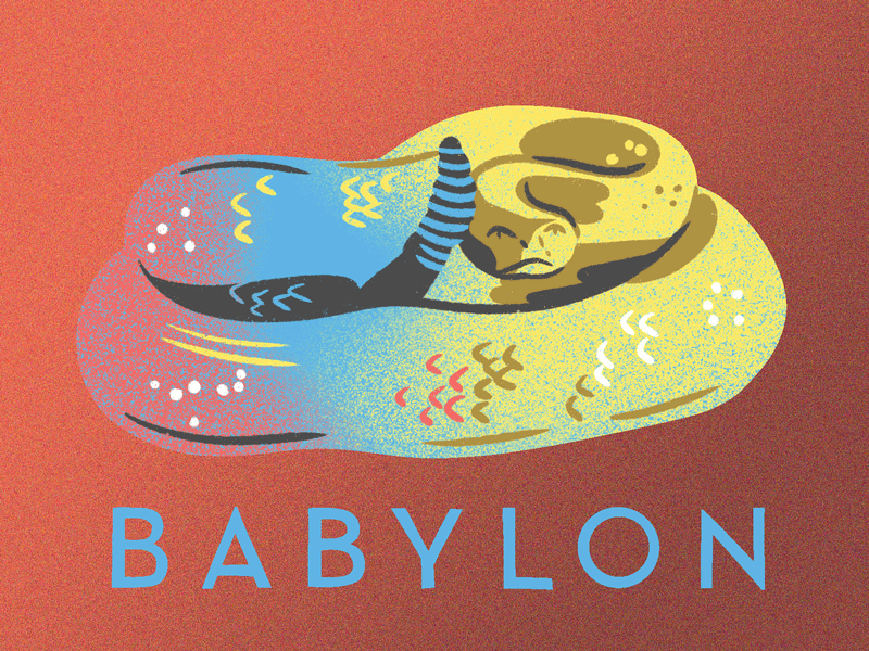 Babylon Giphy Sticker - Snake & Titling animated animated loop animation babylon drawing film release giphy sticker gradient illustration jordan kay limited color noise paramount rattlesnake snake sticker stop motion texture