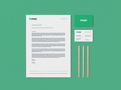 Mojn Identity / Logo Design / Branding brand mark branding custom type iconic logo identity letterhead logo design logotype modern logo print design stationery wordmark
