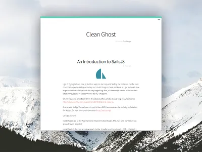 Clean Ghost Blog Template blog clean ghost simple ui