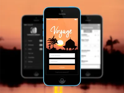 iOS 7 Login Screen app flat gradient ios ios7 iphone login signin travel ui user interface