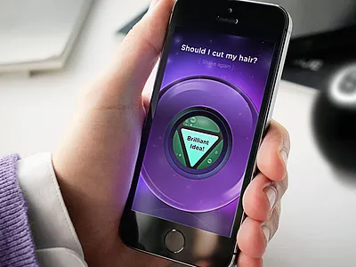Magic 8 Ball app ball dark interface ios ios7 iphone magic purple ui