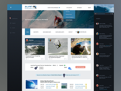 Surf forecast design flat surf timeline ui web