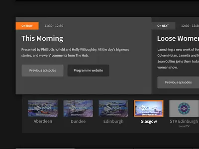 Channel Picker Take 2 black buttons clean grey orange player simple source sans pro stv stv player