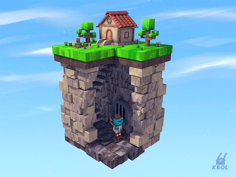 Secret lair lumberjack (2x) 2d 3d character cute game gif house icon illustration krol loop sketch