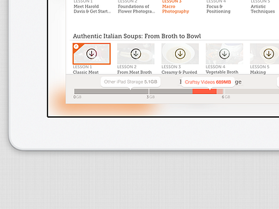 Craftsy App 2.2 data download offline storage ui