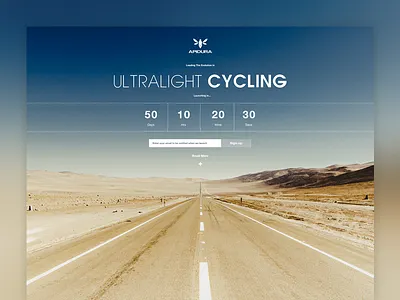 Apidura - Coming Soon Page avant garde blue coming soon countdown cycling highway landing page photography road sky temp page temporary page