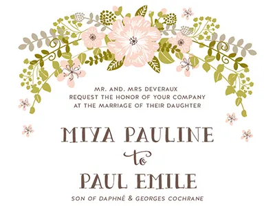 Miya Wedding Invite floral flower stationery wedding invitation wedding invite