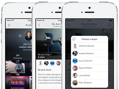 BNS — app for iPhone [Sidebar, Pop-Up Users, Item Screens] app budicons ios7 ipad iphone items sales ui