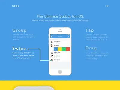 Landing Page for an App app home landing splash swipe