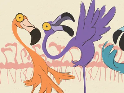 Flamingos illustration