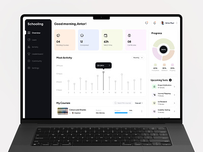 Schooling | Education Dashboard for Students 2022 2023 business dashboard education educational dashboard product product design students students panel trend ui ux web web application