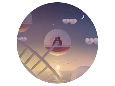 On the ferris wheel (HD) amusement city cloud ferris ocean park pod wheel