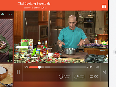 Craftsy App 2.2 blur food ios7 thai ui video player