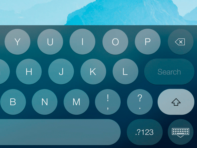 Rounded Keyboard circle ios ios7 ipad iphone keyboard layout ui