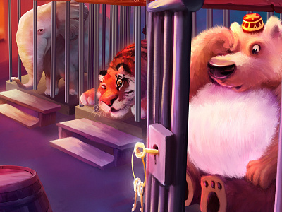 Sample Spread Progress Shots bear childrens books digital painting elephant illustration tiger