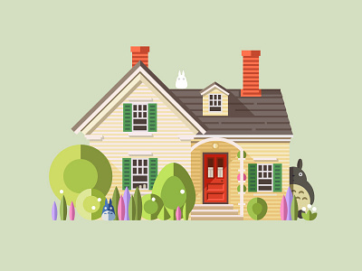 My Neighbor Totoro anime beautiful bright cute forest house totoro