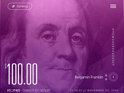 Money Transfer App app ben franklin bitcoin currency dollar ford gradient iphone money polygon typography ui