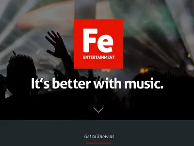 Fe Entertainment 1 pager desktop form mobile music red responsive tablet validation