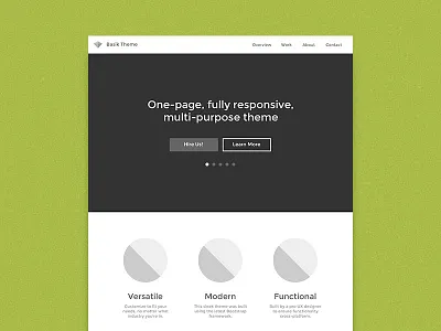 Single-page wireframe grayscale layout theme wireframe