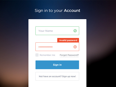 Form Validation UI clean form validation gotham rounded login minimal simple ui user interface
