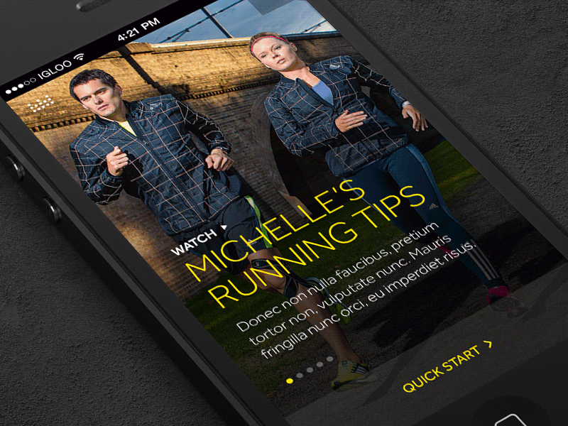 Rebel Beats dark iphone iphone5 music player sport stats timer ui yellow