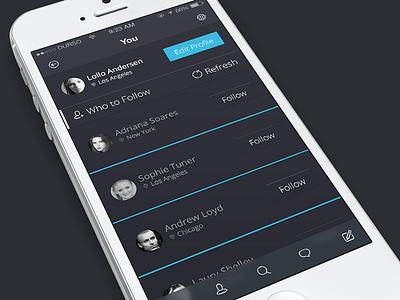 Who to Follow design flat follow ios iphone iphone5 profile