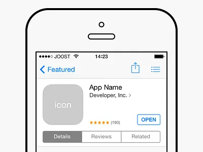 App Store PSD app appstore detail iphone photoshop psd resource results store