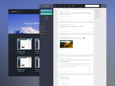 DataBox flat icons nav notifications search social ui user interface ux