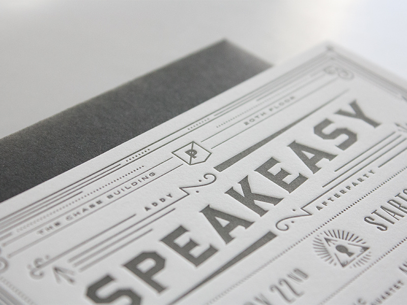 Example of Secret Speakeasy Invitations