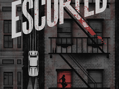 Escorted blood buildings car city dark drive escort movie poster