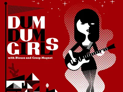 Dum Dum Girls Gigposter Revised 2 design illustration layout poster screenprint vector